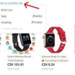 Wish list seznam prani aliexpress cina nakupovani oblibene b