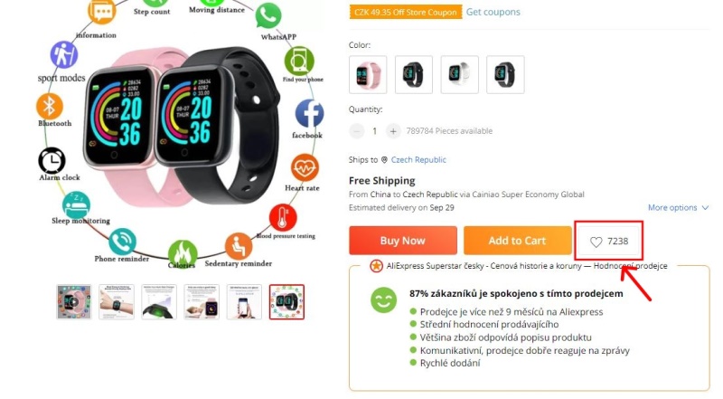 Wish list seznam prani aliexpress cina nakupovani oblibene c