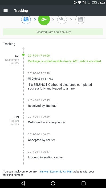 ACT airline aliexpress