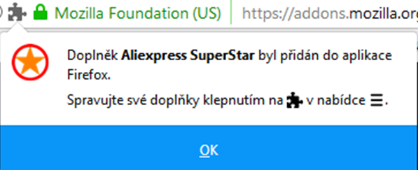 Mozilla Firefox instalacia Aliexpress Superstar SK 1