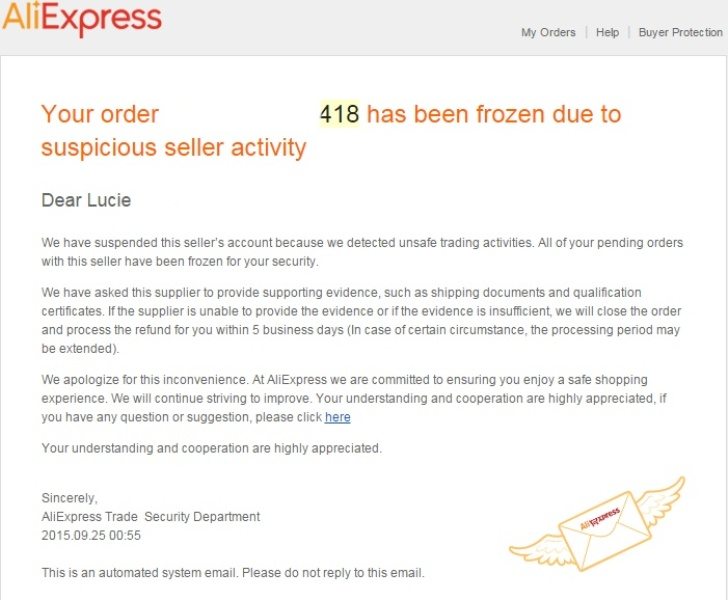 Zmrazena objednavka Frozen order