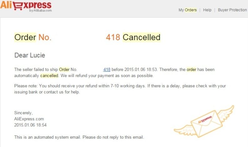 Zruseni objednavky prodejcem