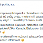 Slovenska posta koronavirus COVID 19 dorucovanie zasielok