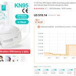 Respiratory FFP2 Aliexpress super cena ruska EUR 100ks