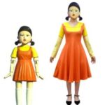 Kostým panenky z hry Red light, Green light