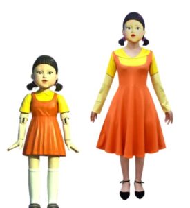 Kostým panenky z hry Red light, Green light